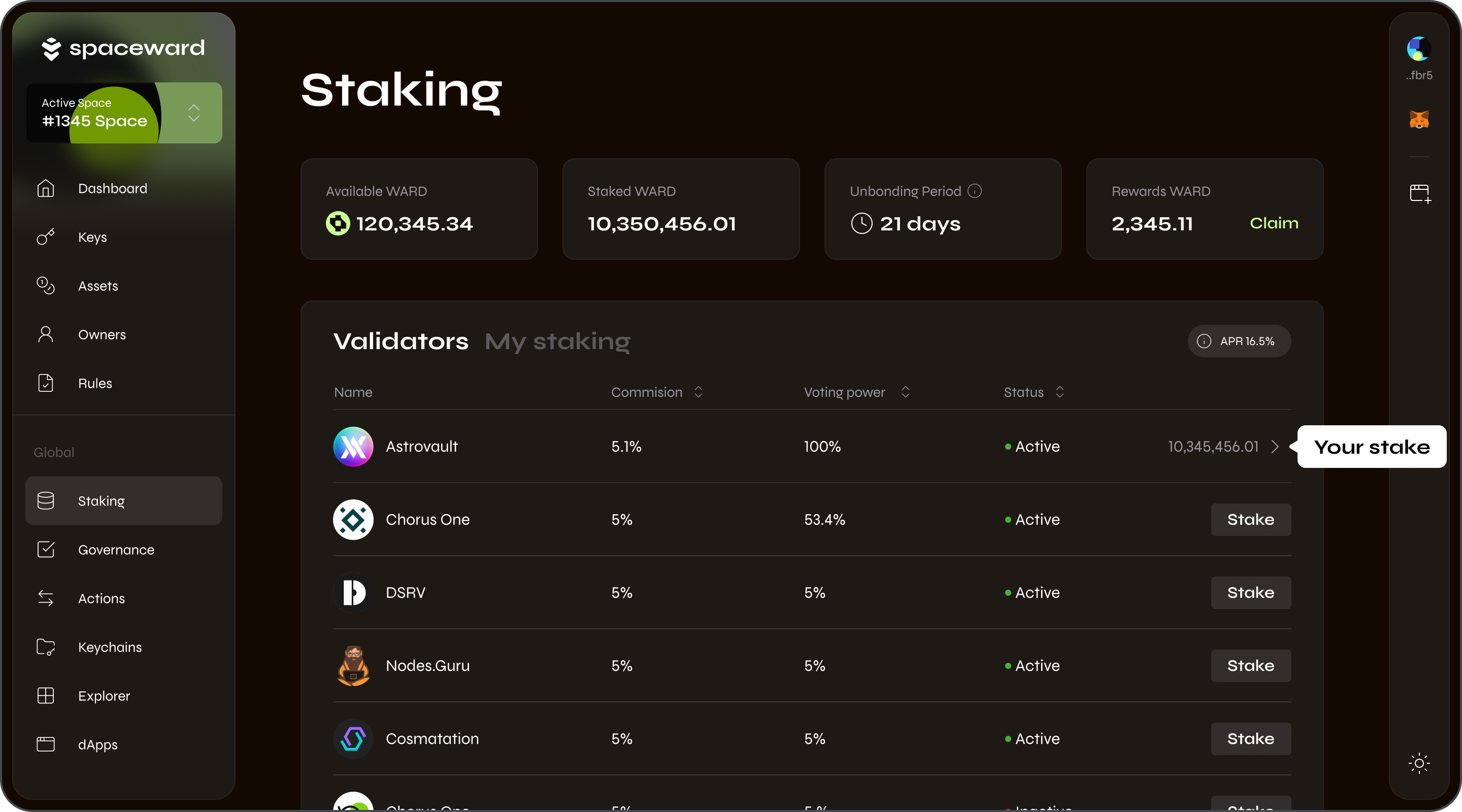 Find stake details